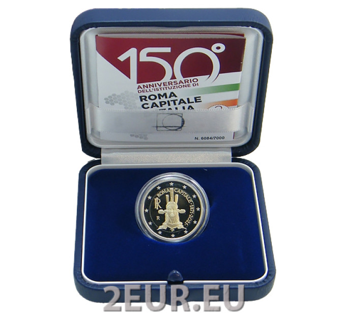 Italy 2 euro proof 2021 - 150th anniversary of the declaration of the city of Rome as the capital of Italy for 35.00 € ✅