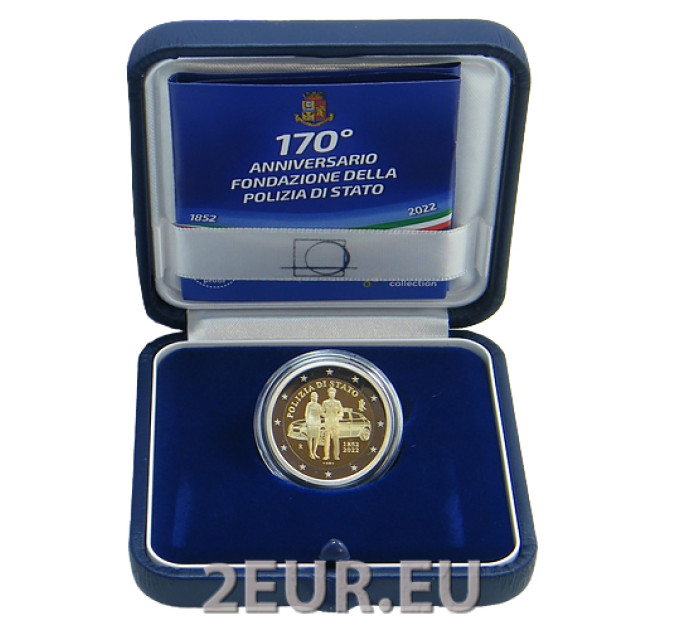 Italy 2 euro proof 2022 - 170th Anniversary of the foundation of the Italian National Police for 32.00 € ✅