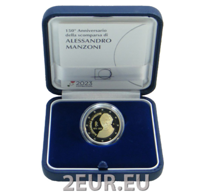 Italia 2 euros proof 2023 - 150° Aniversario de la Muerte de Alessandro Manzoni por 32.00 € ✅
