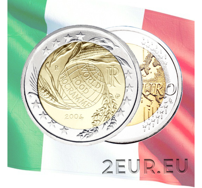Italia 2 euro UNC 2004 - Programa Mundial de Alimentos por 5.60 € ✅