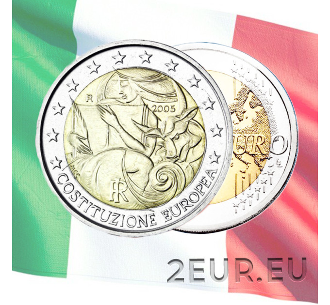 Italia 2 euro UNC 2005 - 1º Aniversario Constitución Europea por 6.00 € ✅