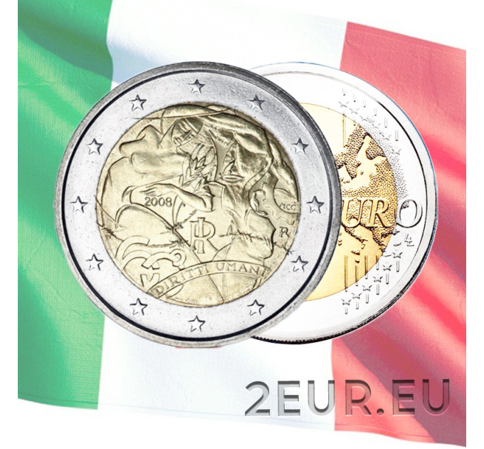 Italia 2 euro UNC 2008 - Declaración de los Derechos Humanos por 12.90 € ✅
