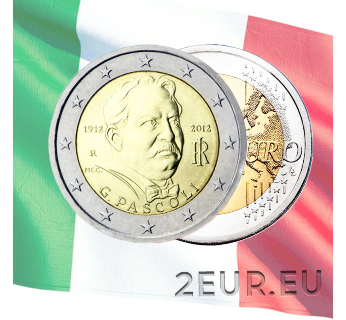 Italia 2 euro UNC 2012 - 100 Aniversario de la Muerte de Giovanni Pascoli por 5.00 € ✅