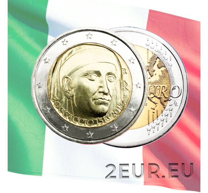 Italia 2 euro UNC 2013 - 700 Aniversario del Nacimiento de Giovanni Boccaccio por 5.00 € ✅