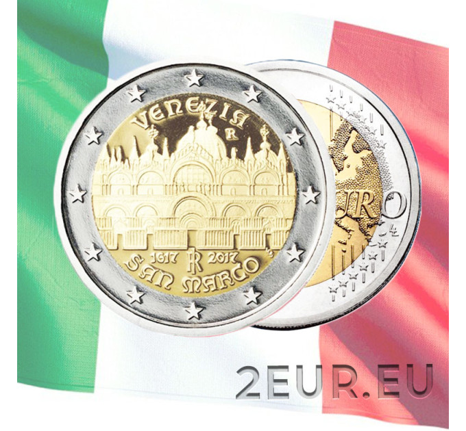 Italy 2 euro UNC 2017 - 400 Years Since the Completion of St Mark's Basilica for 13.50 € ✅