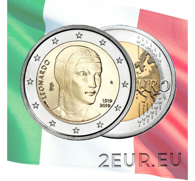Italia 2 euro UNC 2019 - 500 Aniversario Muerte de Leonardo da Vinci por 5.50 € ✅