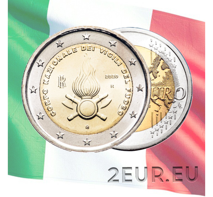 Italia 2 euro UNC 2020 - 80 Aniversario del Cuerpo Nacional de Bomberos por 5.80 € ✅