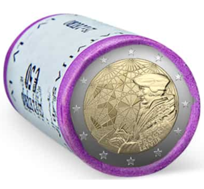 Latvia 2 euro UNC roll 2022 - 35 Years of the Erasmus for 75.00 € ✅