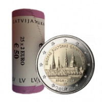 Latvia 2 euro UNC roll 2014 - Riga - European capital of culture