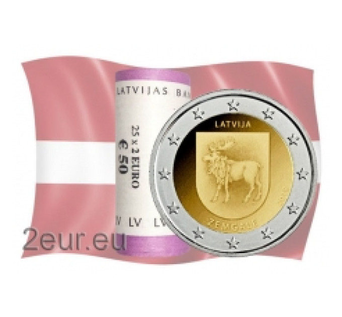 Latvia 2 euro UNC roll 2018 - Zemgale for 95.00 € ✅