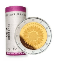 Latvia 2 euro UNC roll 2023 - Slava Ukrainai Latvia 2 euro UNC roll 2023 - Slava Ukrainai