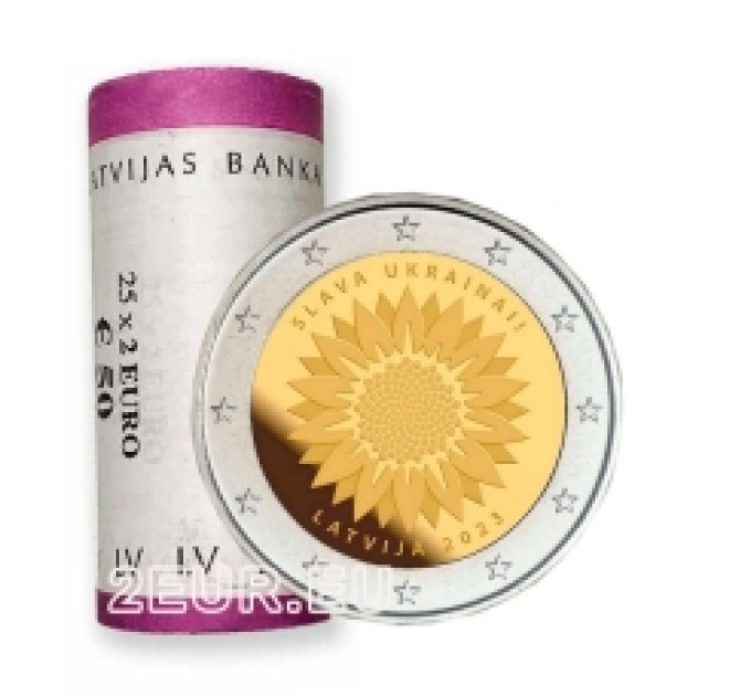 Letonia 2 euros UNC rollo 2023 - Slava Ucrania por 65.00 € ✅