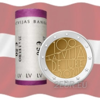 Latvia 2 euro UNC roll 2021 - Latvia de iure 100 Latvia 2 euro UNC roll 2021 - Latvia de iure 100