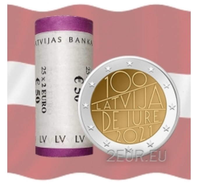 Letonia 2 euros UNC rollo 2021 - Letonia de iure 100 por 60.00 € ✅