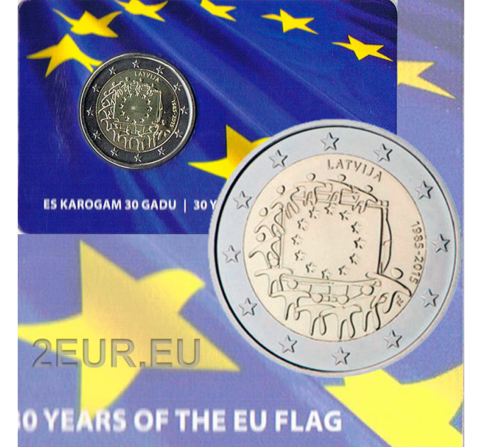 Latvia 2 euro BU 2015 - 30 YEARS OF THE EU FLAG for 29.00 € ✅