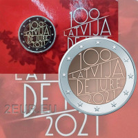 Latvia 2 euro BU 2021 - 100th Anniversary of the Recognition of the Republic of Latvia