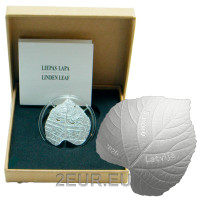 Letonia 5 euros de plata proof 2020 - Hoja de tilo