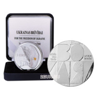 Letonia 5 euros de plata proof 2022 - Libertad de Ucrania