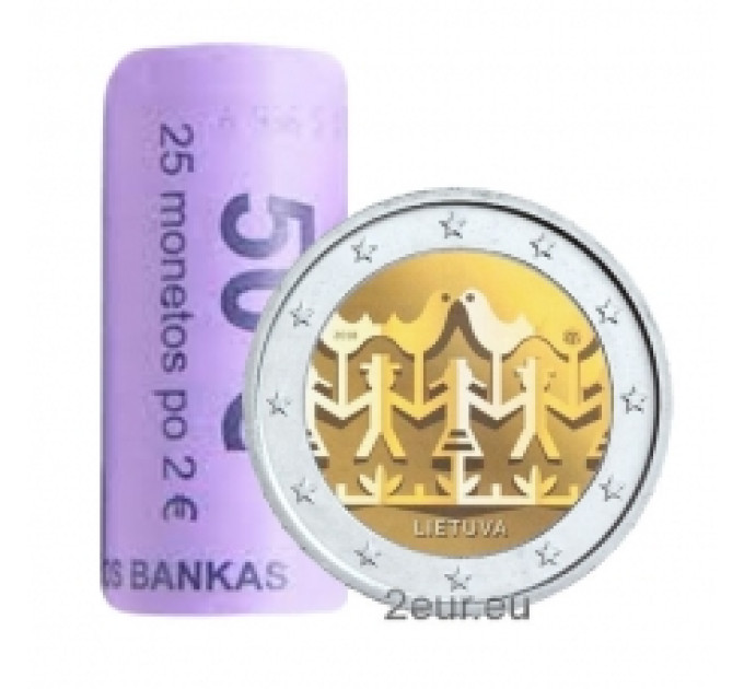 Lituania 2 euros UNC rollo 2018 - Celebración de la canción y la danza lituana por 95.00 € ✅