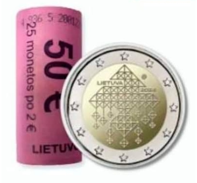 Lituania 2 euros UNC rollo 2024 - Tradición lituana de jardines con techo de paja por 62.50 € ✅