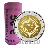 Lithuania 2 euro UNC roll 2025 - Dedicated to defence Lithuania 2 euro UNC roll 2025 - Dedicated to defence