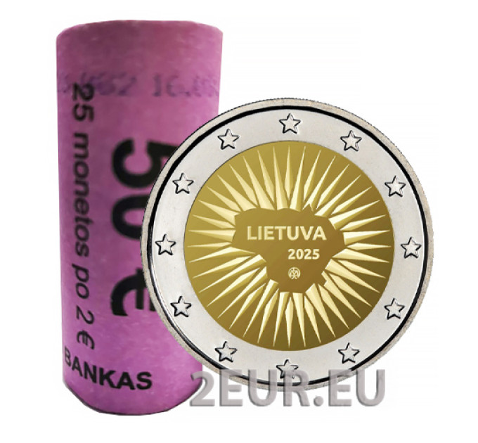 Lituania 2 euros UNC rollo 2025 - Dedicado a la defensa por 60.00 € ✅
