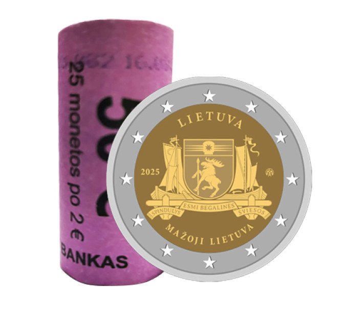 Lituania 2 euros UNC rollo 2025 - Lituania Minor por 60.00 € ✅