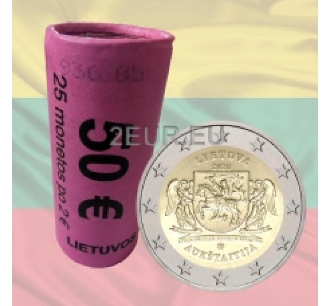 Lithuania 2 euro UNC roll 2020 - Aukstaitija for 85.00 € ✅