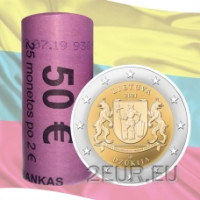 Lithuania 2 euro UNC roll 2021 - Dzūkija Lithuania 2 euro UNC roll 2021 - Dzūkija