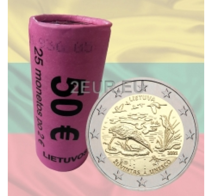 Lituania 2 euros UNC rollo 2021 - Biosqhere de Žuvintas por 75.00 € ✅