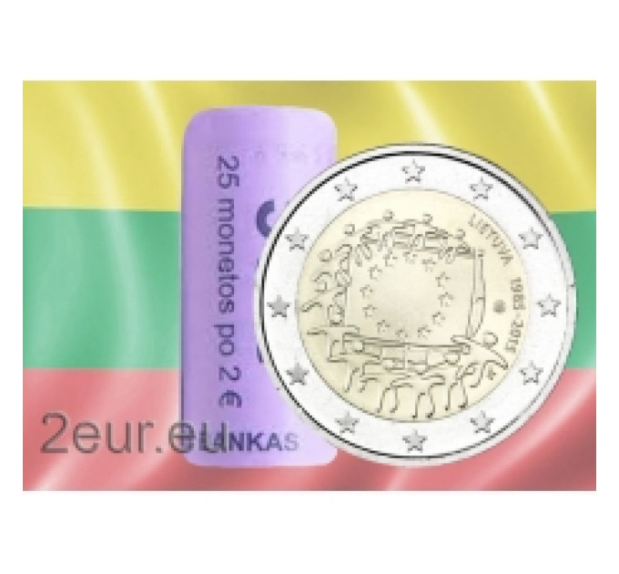 Lituania 2 euros UNC rollo 2015 - 30 años de la Bandera de la UE por 95.00 € ✅