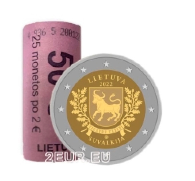 Lituania 2 euros UNC rollo 2022 - Suvalkija por 75.00 € ✅
