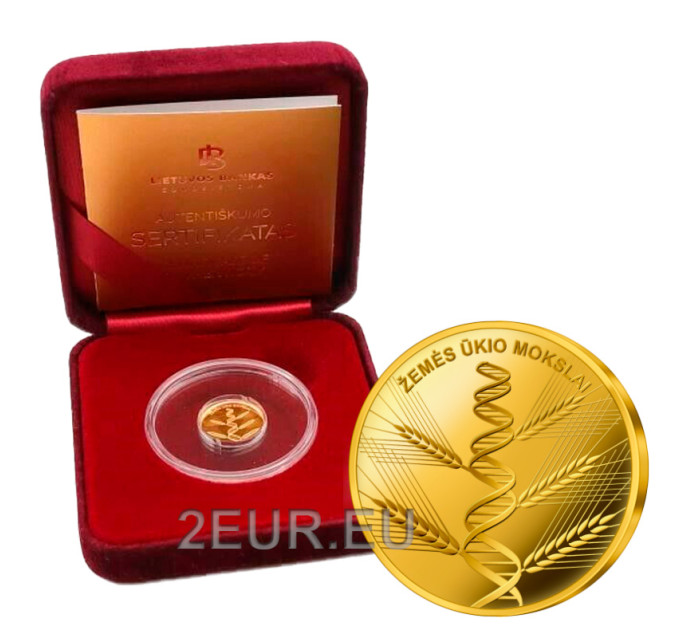 Lituania 5€ gold proof 2020 - Ciencias Agrícolas por 196.78 € ✅