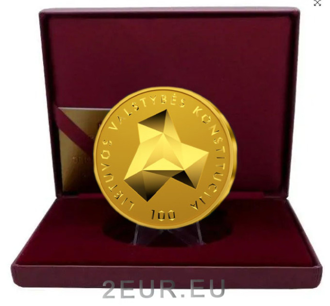 Lituania 50 euro gold proof 2022 - Centenario de la Constitución del Estado de Lituania por 1,028.89 € ✅