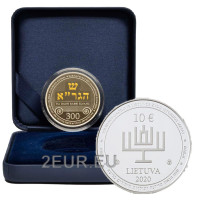Lituania 10 euros plata proof 2020 - 300° Aniversario del Nacimiento de la Menorá Judía de Vilna Gaon Lituania 10 euros plata proof 2020 - 300° Aniversario del Nacimiento de la Menorá Judía de Vilna Gaon