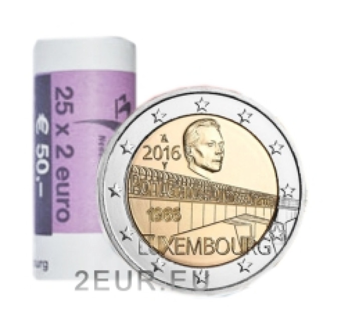 Luxembourg 2 euro UNC roll 2016 - Bridge "Grand Duchess Charlotte" for 85.00 € ✅