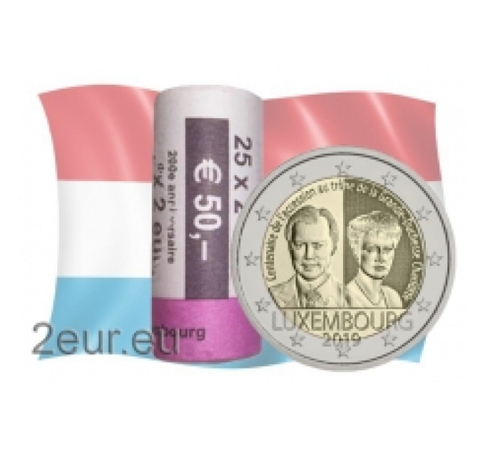 Luxemburgo 2 euros UNC rollo 2019 - Centenario de la llegada al trono y matrimonio de la Gran Duquesa Carlota por 95.00 € ✅
