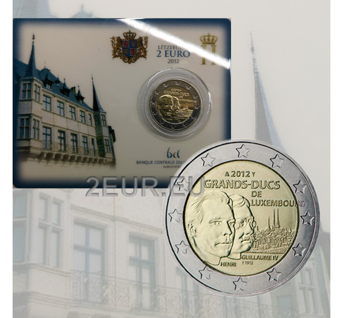 Luxemburgo 2 euros BU 2012 - Centenario de la muerte del gran duque Guillaume IV por 20.90 € ✅