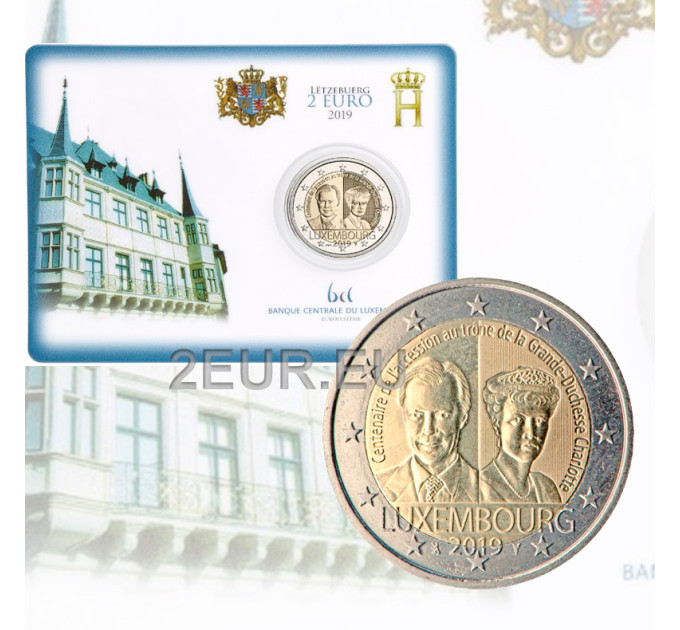 Luxembourg 2 euro BU 2019 - 100th Anniversary of Grand Duchess Charlotte's Accession to the Throne for 59.50 € ✅