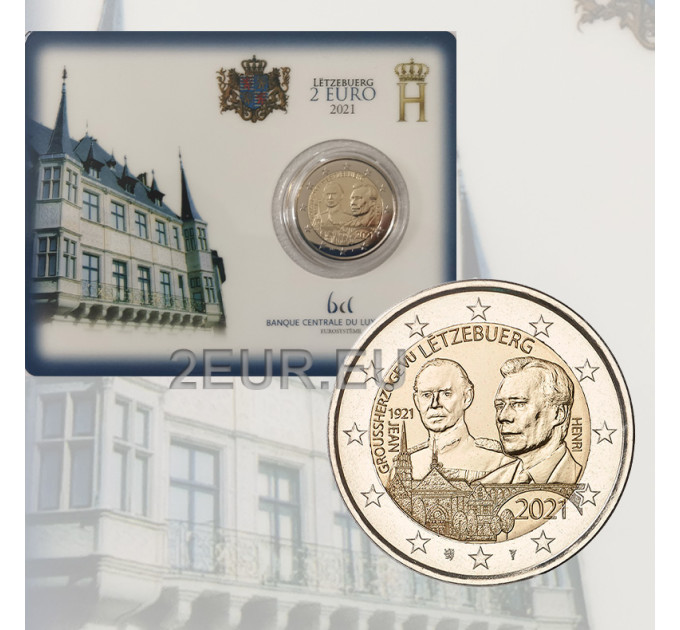 Luxemburgo 2 euros BU 2021 - Centenario del nacimiento del gran duque Juan por 44.90 € ✅