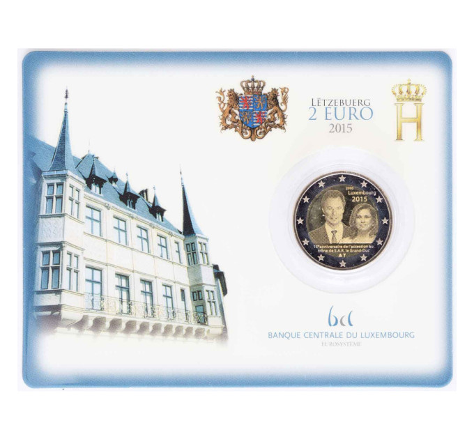 Luxemburgo 2 euros BU 2015 - 15º Aniversario de la Ascensión al Trono de S.A.R. el Gran Duque por 59.90 € ✅