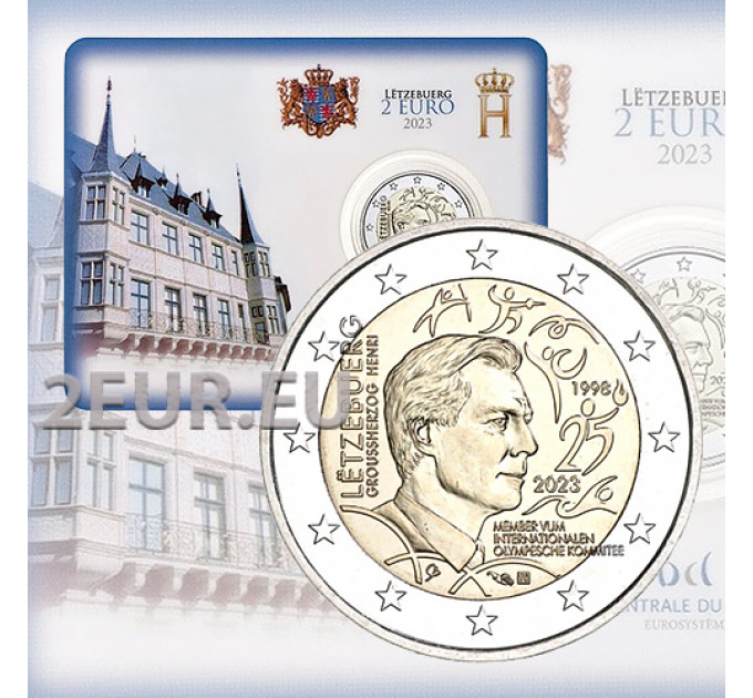 Luxembourg 2 euro BU 2023 - 25th anniversary of the admission of Grand Duke Henri as a member of the International Olympic Committee for 36.00 € ✅
