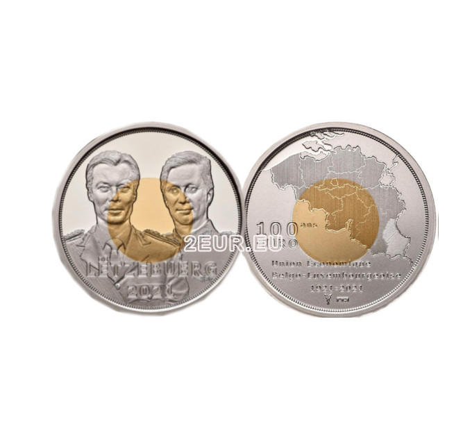 Luxemburgo 100 euros oro BU 2021 - 100 años de la Unión Económica Bélgica-Luxemburgo por 400.71 € ✅