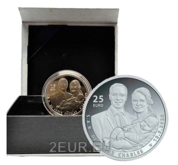 Luxemburgo 25 euros plata Proof 2020 - Nacimiento del Príncipe Carlos por 99.50 € ✅