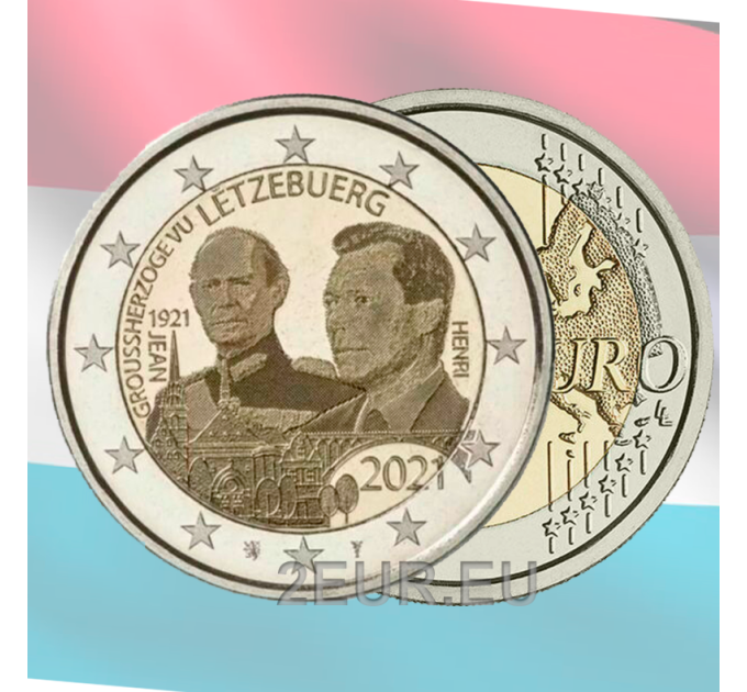 Luxemburgo 2 euros UNC 2021 - 100 Aniversario del Nacimiento del Gran Duque Jean photo por 5.50 € ✅