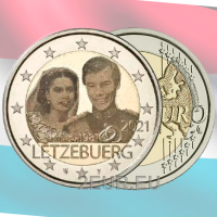 Luxemburgo 2 euros UNC 2021 - 40 Aniversario de Bodas de la Gran Duquesa María Teresa con el Gran Duque Enrique foto