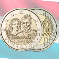 Luxembourg 2 euro UNC 2021-  40th Wedding Anniversary of Grand Duchess Maria Teresa With Grand Duke Henry relief