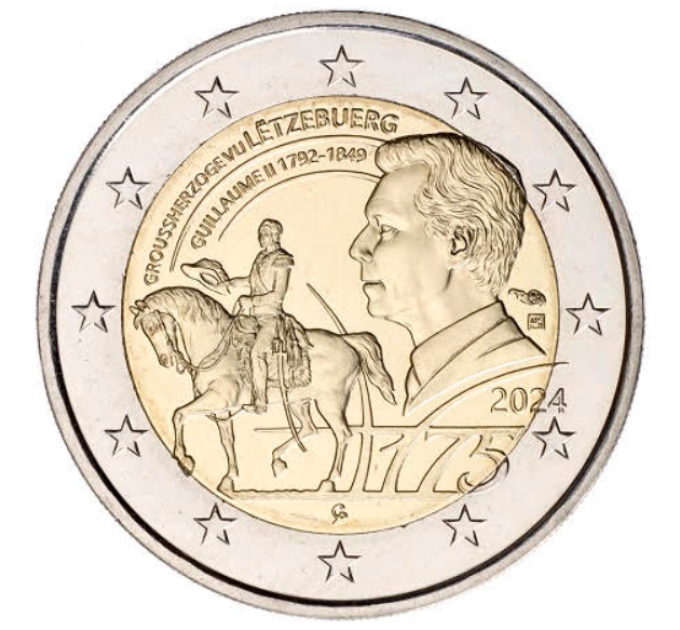 Luxemburgo 2 euros UNC 2024 - 175º aniversario de la muerte del gran duque Guillaume II por 9.00 € ✅