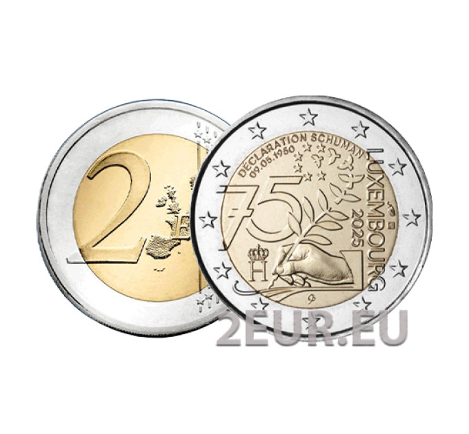 Luxemburgo 2 euros UNC 2025 - 75º aniversario de la Declaración Schuman por 9.50 € ✅