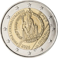 Luxembourg 2 euro UNC 2026 - 40TH ANNIVERSARY OF THE AWARDING OF THE INTERNATIONAL CHARLEMAGNE PRIZE TO THE LUXEMBOURGISH PEOPLE